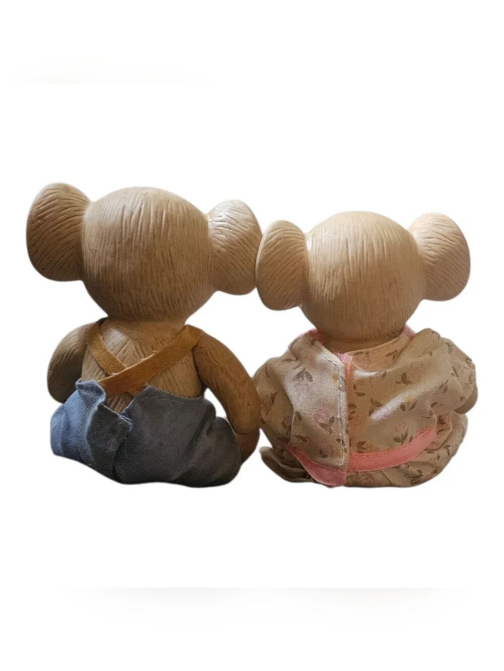 Vintage 80's Homco Jointed Country Mice Porcelain Figurines Set